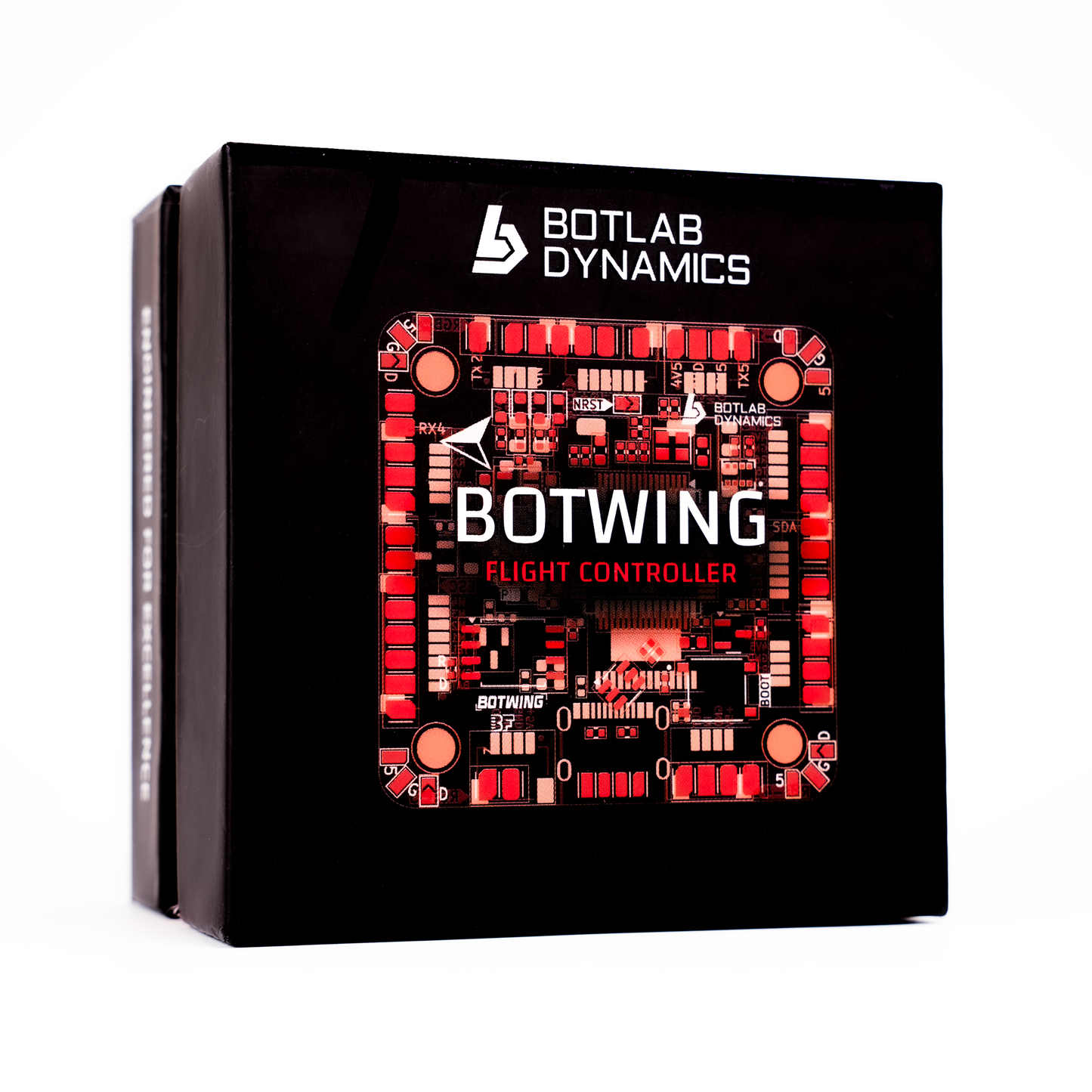 BotWing flight controller board designed for drones, featuring compact layout.