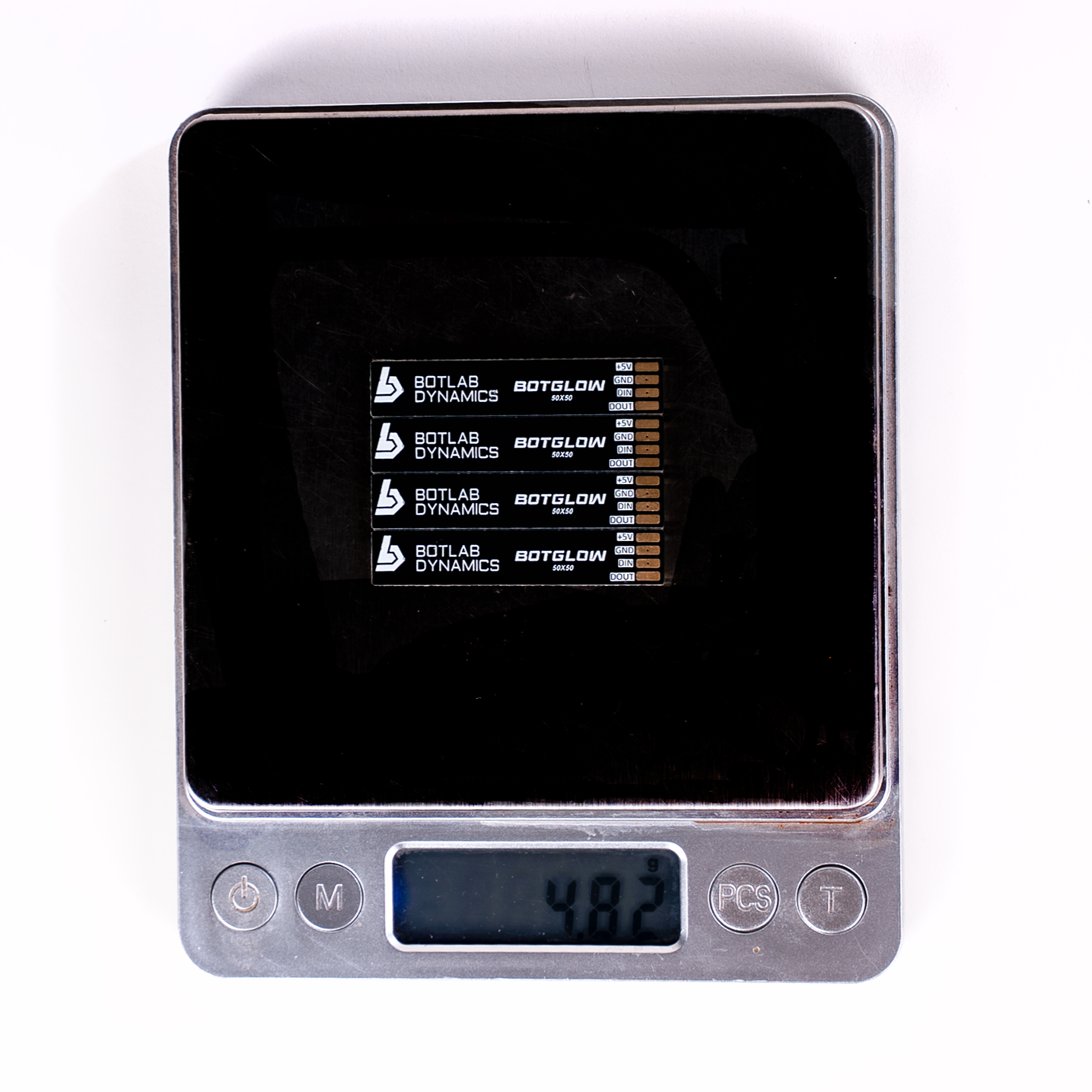 BotGlow high-output LED drone light module mounted on drone frame. Light weight