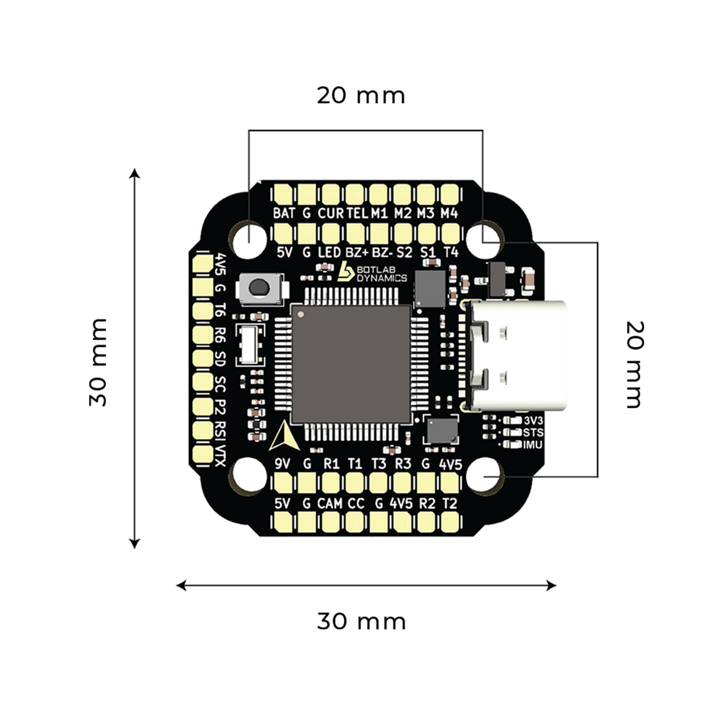BotWing F722 Mini Flight Controller